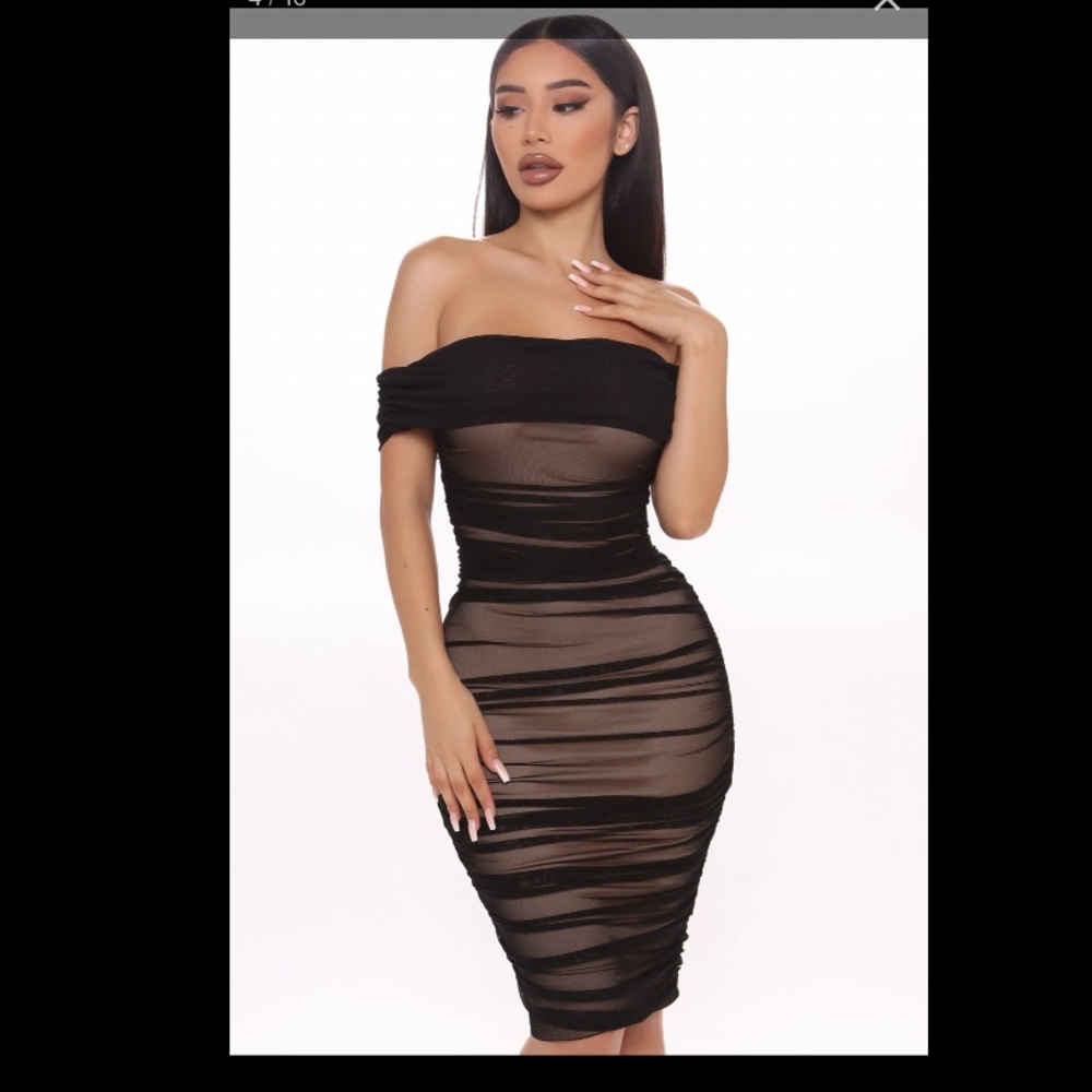 Fashion Nova Ready and ruched dress🖤